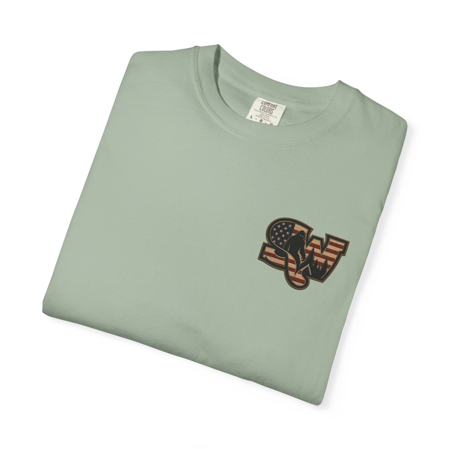 Patriotic Bigfoot Flag T-Shirt — American Sasquatch Graphic Tee
