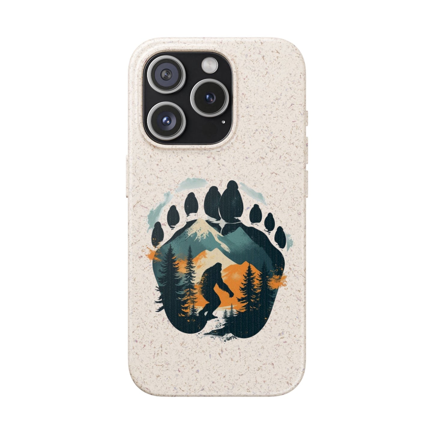 Bigfoot Print Phone Case – Compostable PLA & Bamboo Forest Design Printify