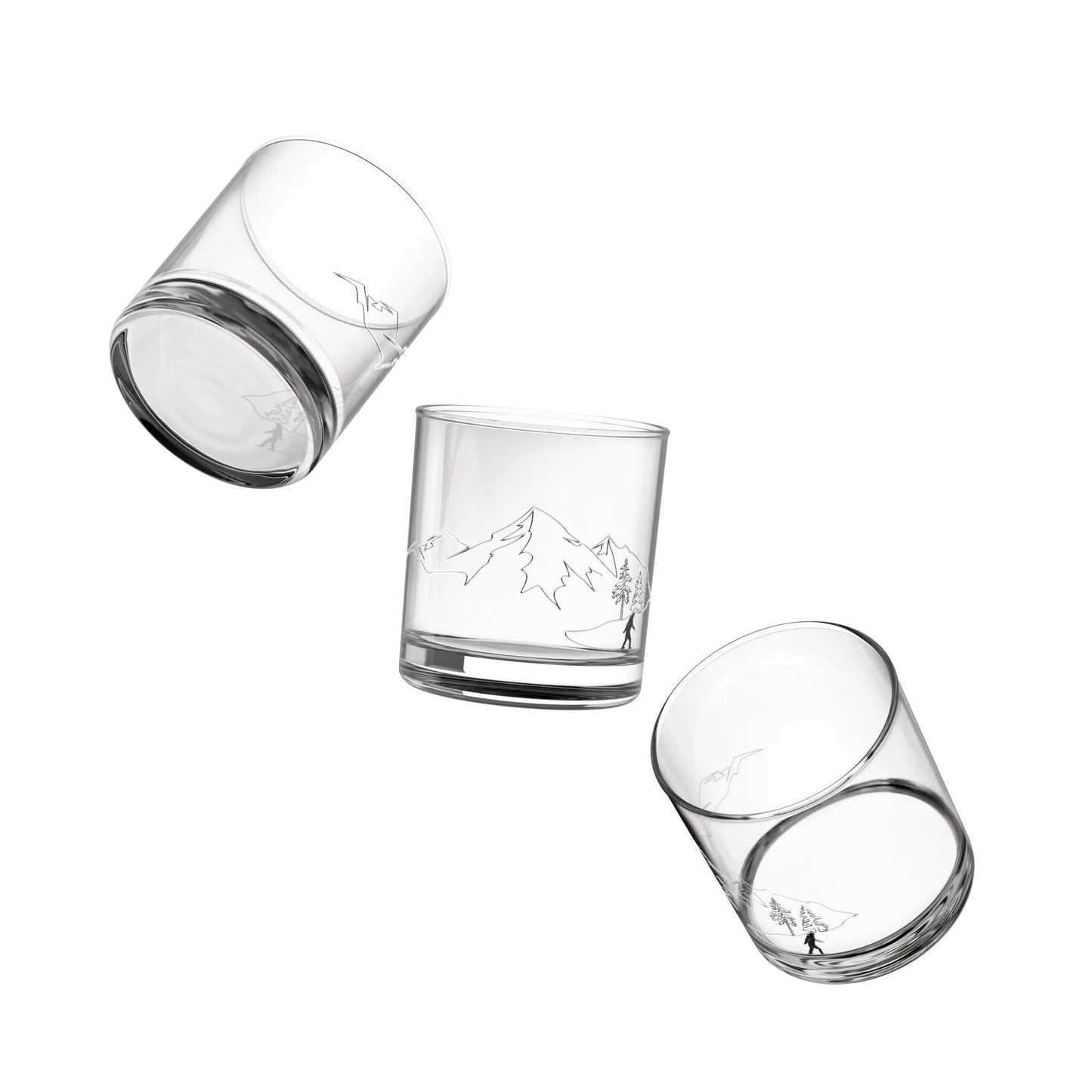 Mountain Etched 10oz Rocks Glass — Whiskey Tumbler with Scenic Pine & Peak Design Printify