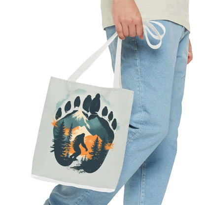 Bigfoot Forest Tote Bag — Sasquatch Mountain Scenic Tote Printify