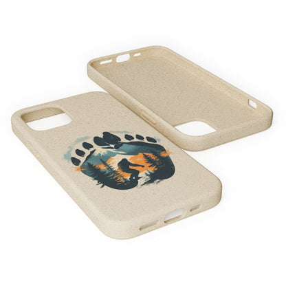 Bigfoot Print Phone Case – Compostable PLA & Bamboo Forest Design Printify