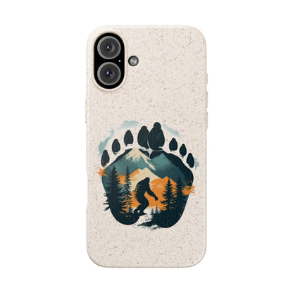 Bigfoot Print Phone Case – Compostable PLA & Bamboo Forest Design Printify