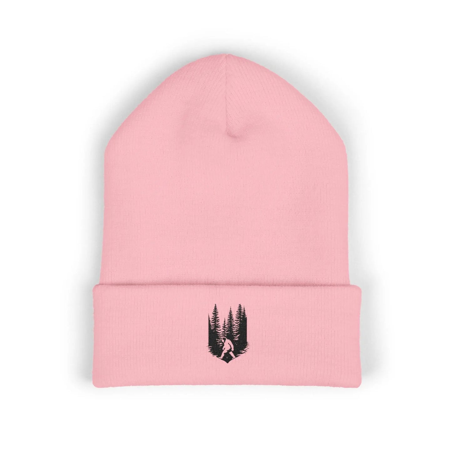 Embroidered Mountain & Pine Trees Cuffed Beanie Printify