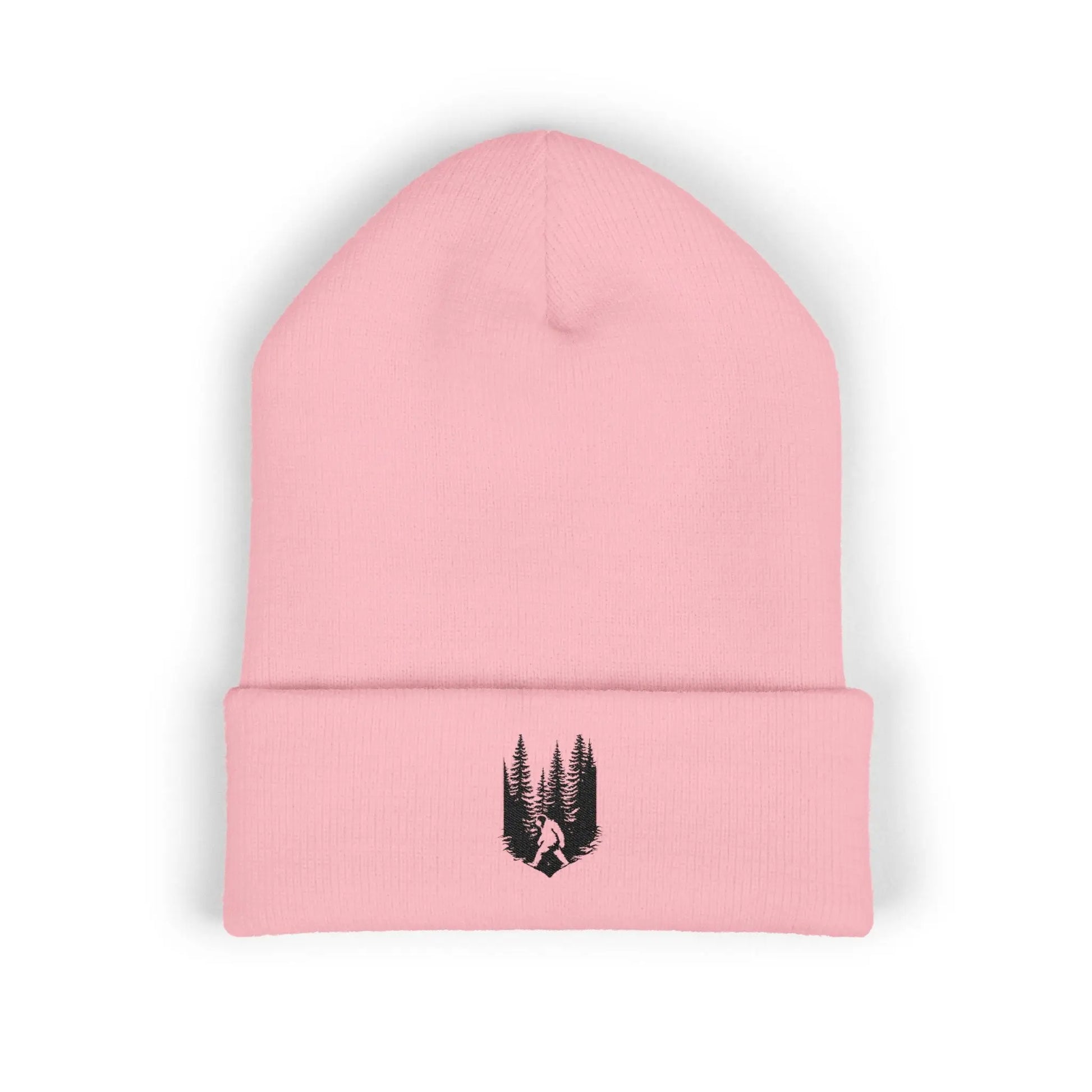 Embroidered Mountain & Pine Trees Cuffed Beanie Printify