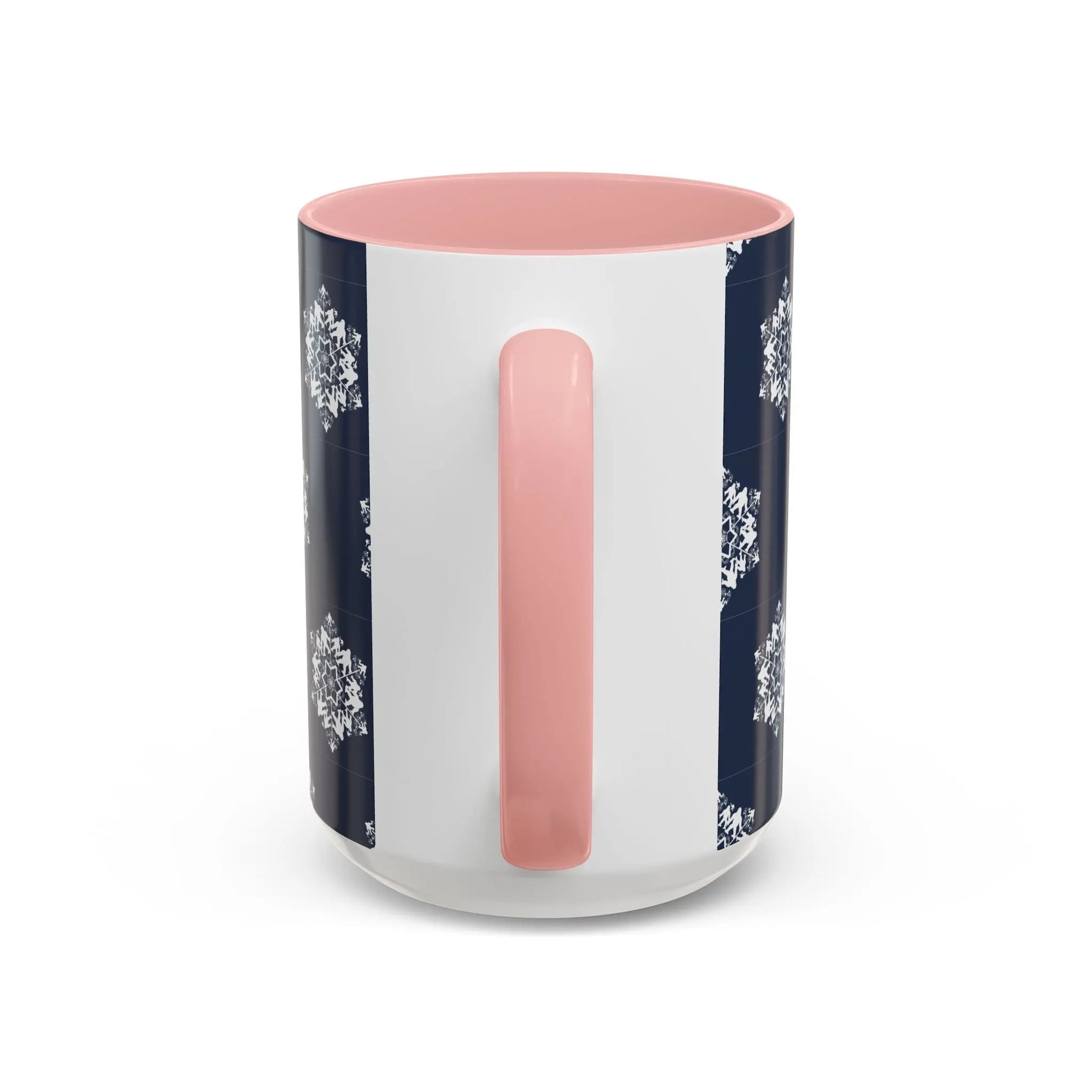 Bigfoot Snowflake Accent Coffee Mug – Navy Holiday Ceramic Cup (11oz/15oz) Printify