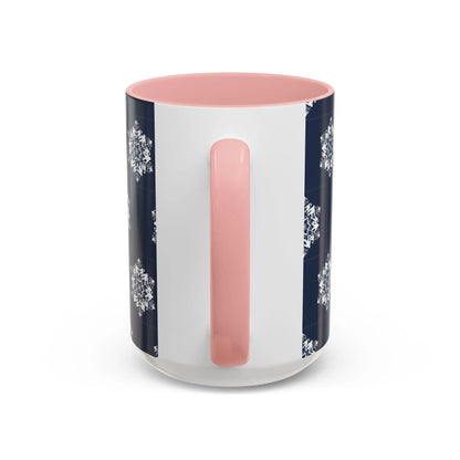 Bigfoot Snowflake Accent Coffee Mug – Navy Holiday Ceramic Cup (11oz/15oz) Printify