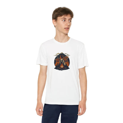 Youth Adventure Tee – Kids’ Mountain Design Outdoor & Hiking Shirt, Perfect Gift for Young Nature Lovers Printify