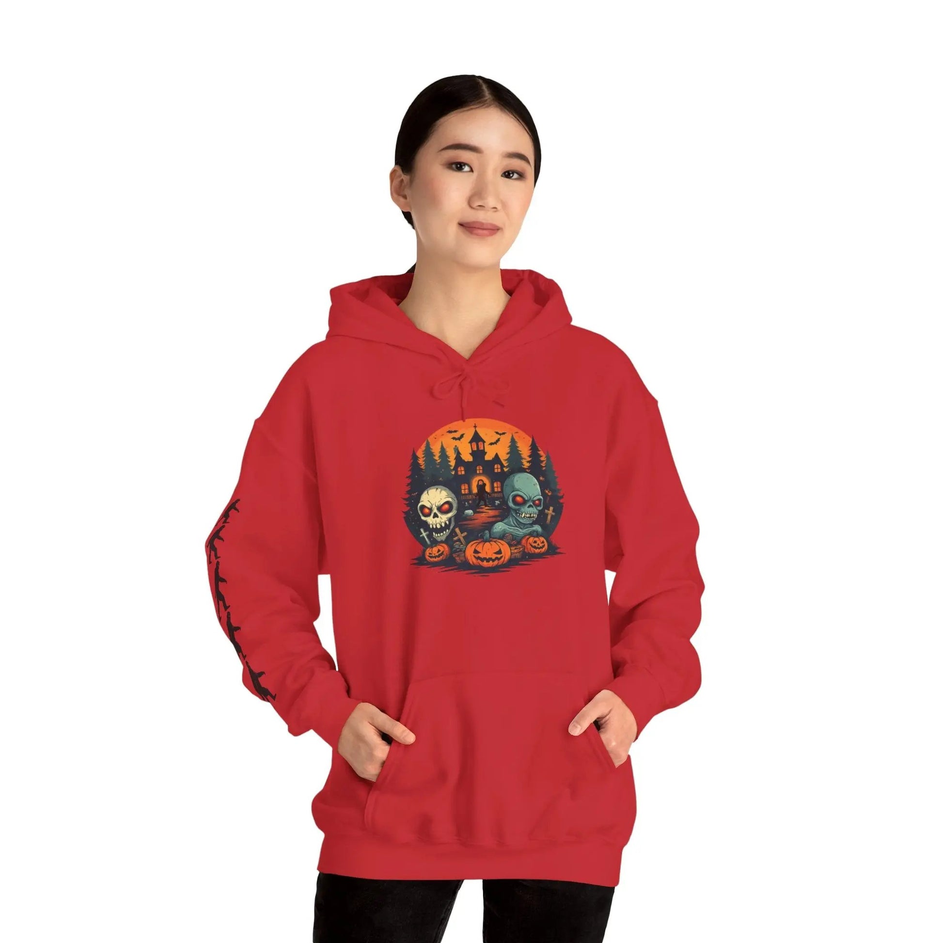 Halloween Hooded Sweatshirt – Unisex Heavy Blend™ Hoodie, Spooky Costume & Cozy Fall Layer, Gift for Halloween Lovers Printify