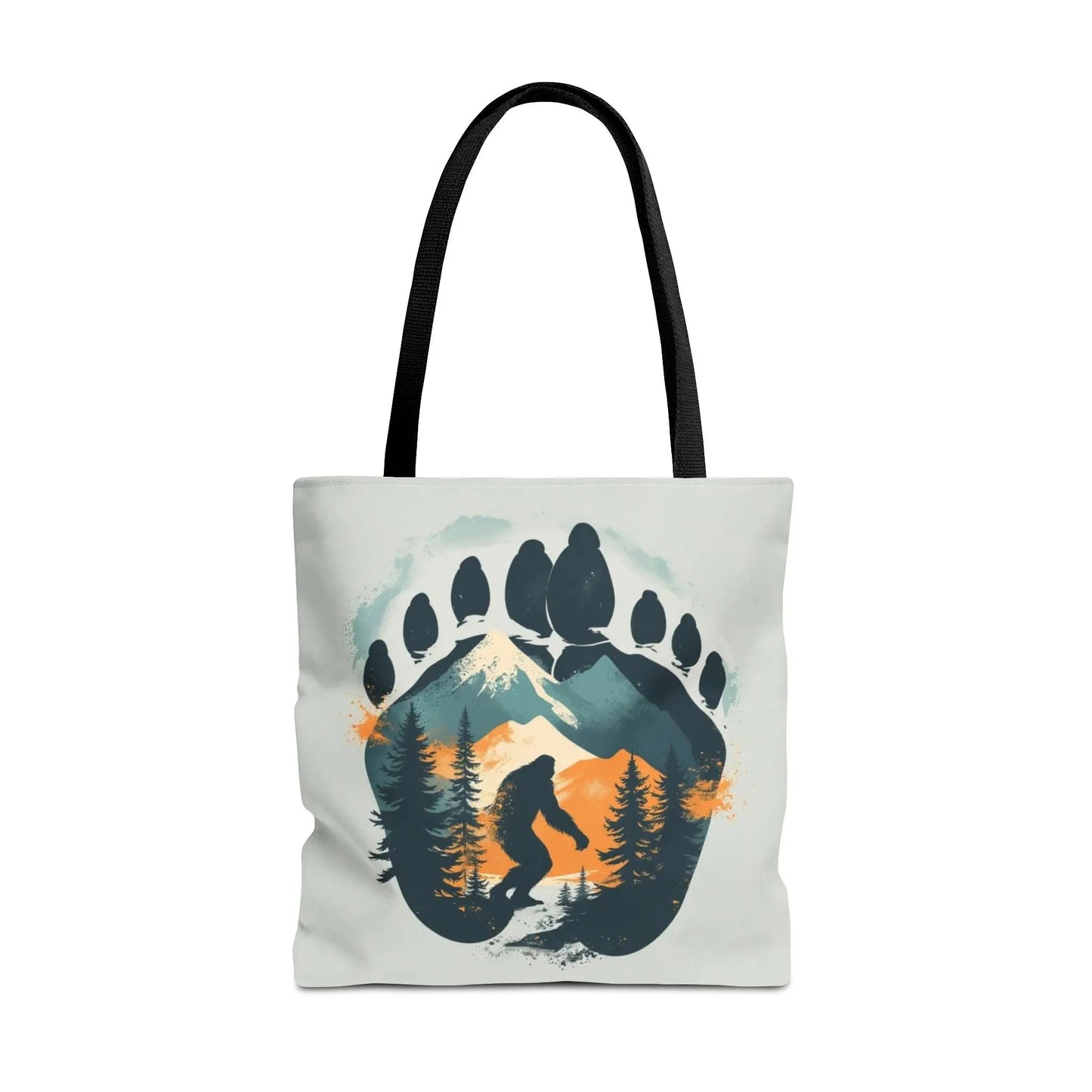 Bigfoot Forest Tote Bag — Sasquatch Mountain Scenic Tote Printify