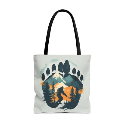 Bigfoot Forest Tote Bag — Sasquatch Mountain Scenic Tote Printify
