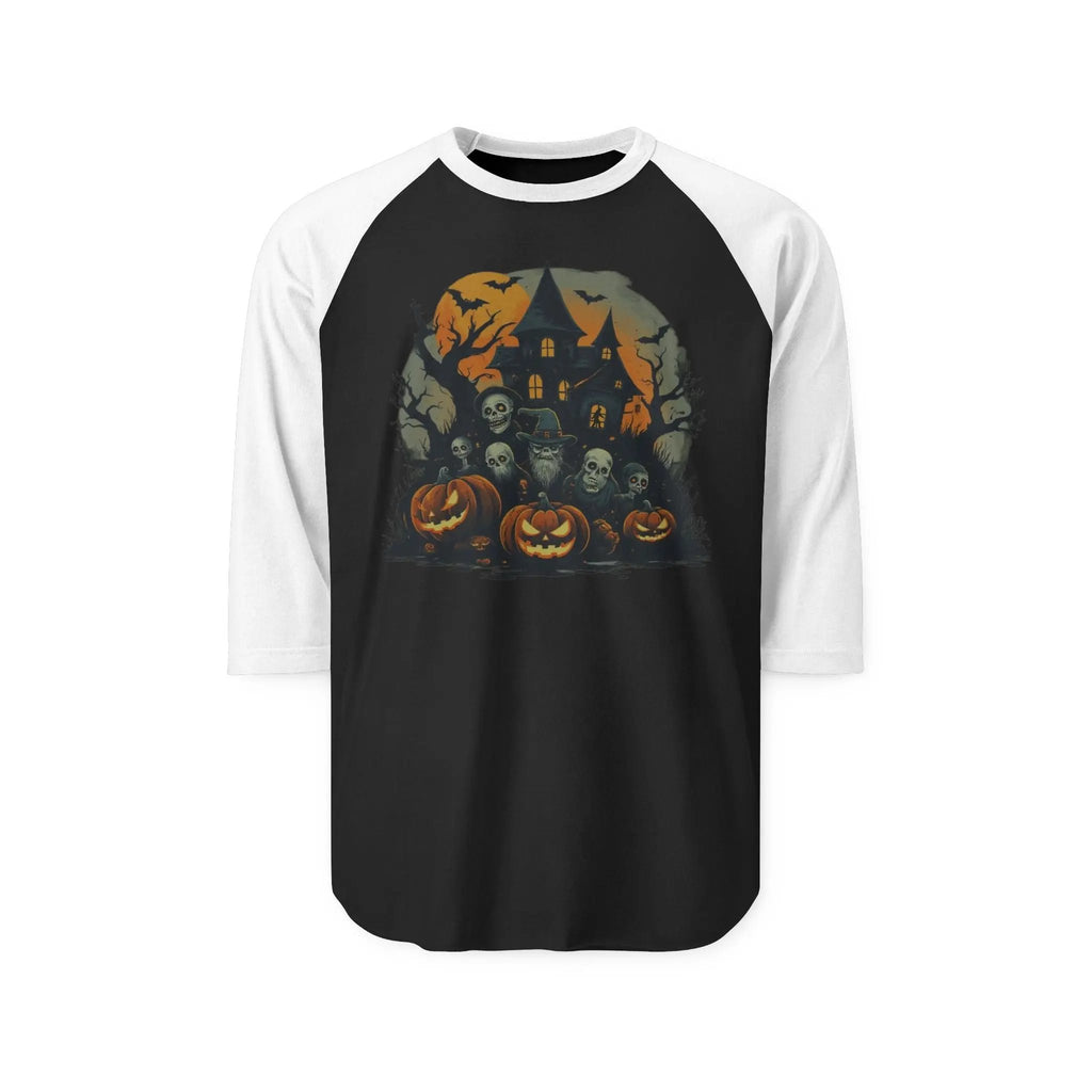 Halloween Theme Unisex Raglan Shirt – Spooky Tee for Fall Festivals, Parties & Everyday Autumn Style - Squatch Wear