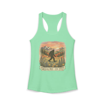 Sasquatch in the Meadow Racerback Tank