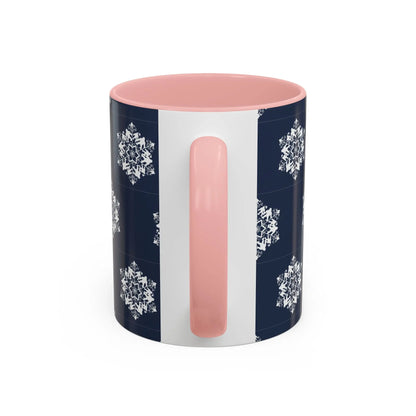 Bigfoot Snowflake Accent Coffee Mug – Navy Holiday Ceramic Cup (11oz/15oz) Printify