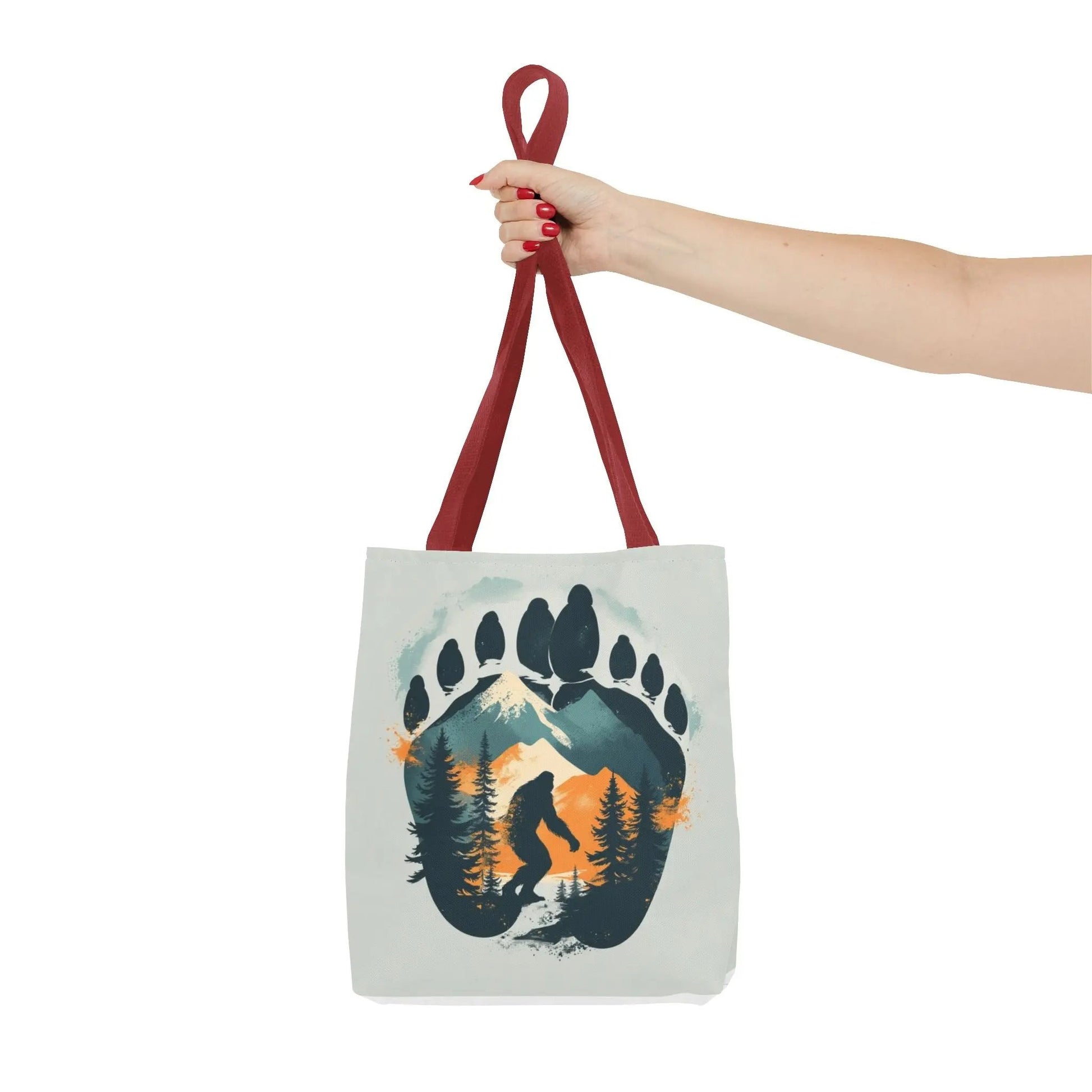 Bigfoot Forest Tote Bag — Sasquatch Mountain Scenic Tote Printify