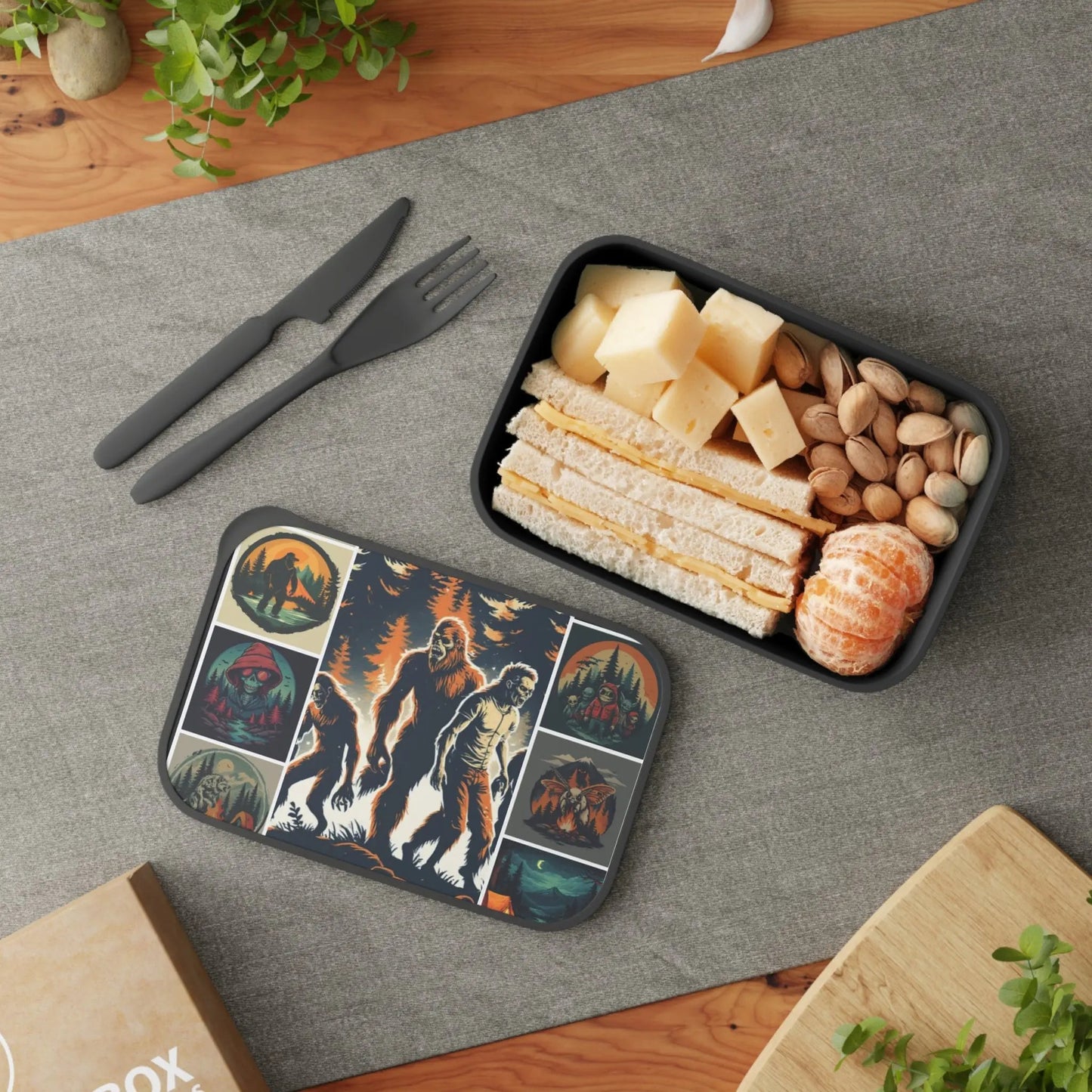 Bigfoot Forest Bento Box – Eco-Friendly PLA Lunch Box with Utensils - Squatch Wear