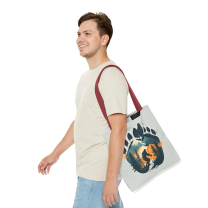 Bigfoot Forest Tote Bag — Sasquatch Mountain Scenic Tote Printify