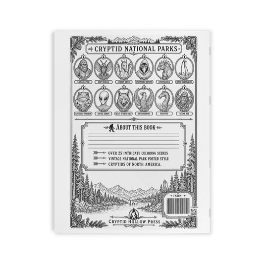 Cryptid National Parks Adult Coloring Book | Bigfoot, Mothman & Legendary Creatures