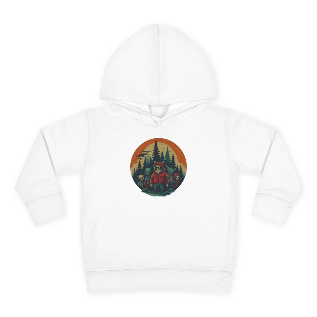 Adventure-Ready Toddler Pullover Fleece Hoodie – Cozy Kids Hoodie, Camping-Themed Gift, Fall/Winter Toddler Apparel Printify