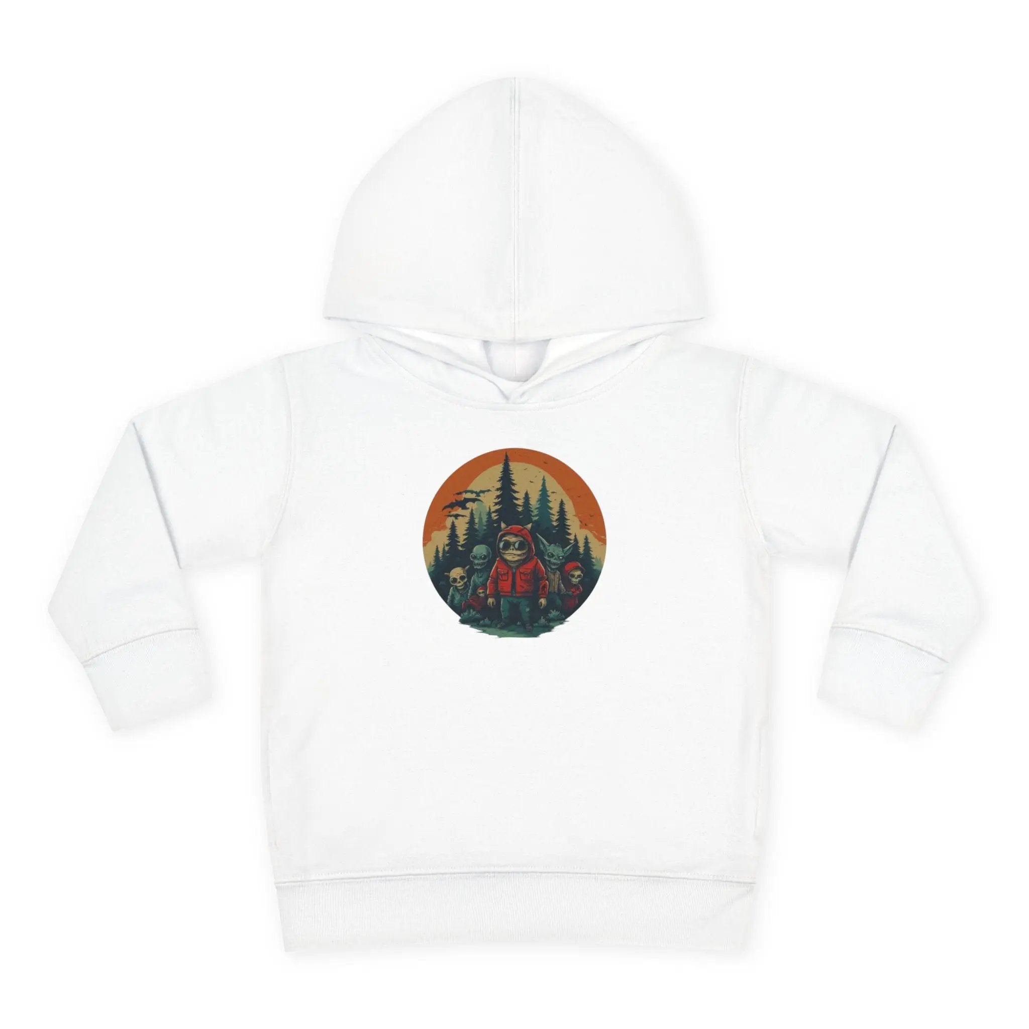 Adventure-Ready Toddler Pullover Fleece Hoodie – Cozy Kids Hoodie, Camping-Themed Gift, Fall/Winter Toddler Apparel Printify