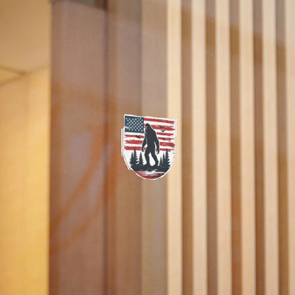 American Bigfoot Sticker — Patriotic Sasquatch Die-Cut Sticker Printify