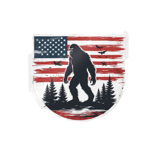 American Bigfoot Sticker — Patriotic Sasquatch Die-Cut Sticker Printify