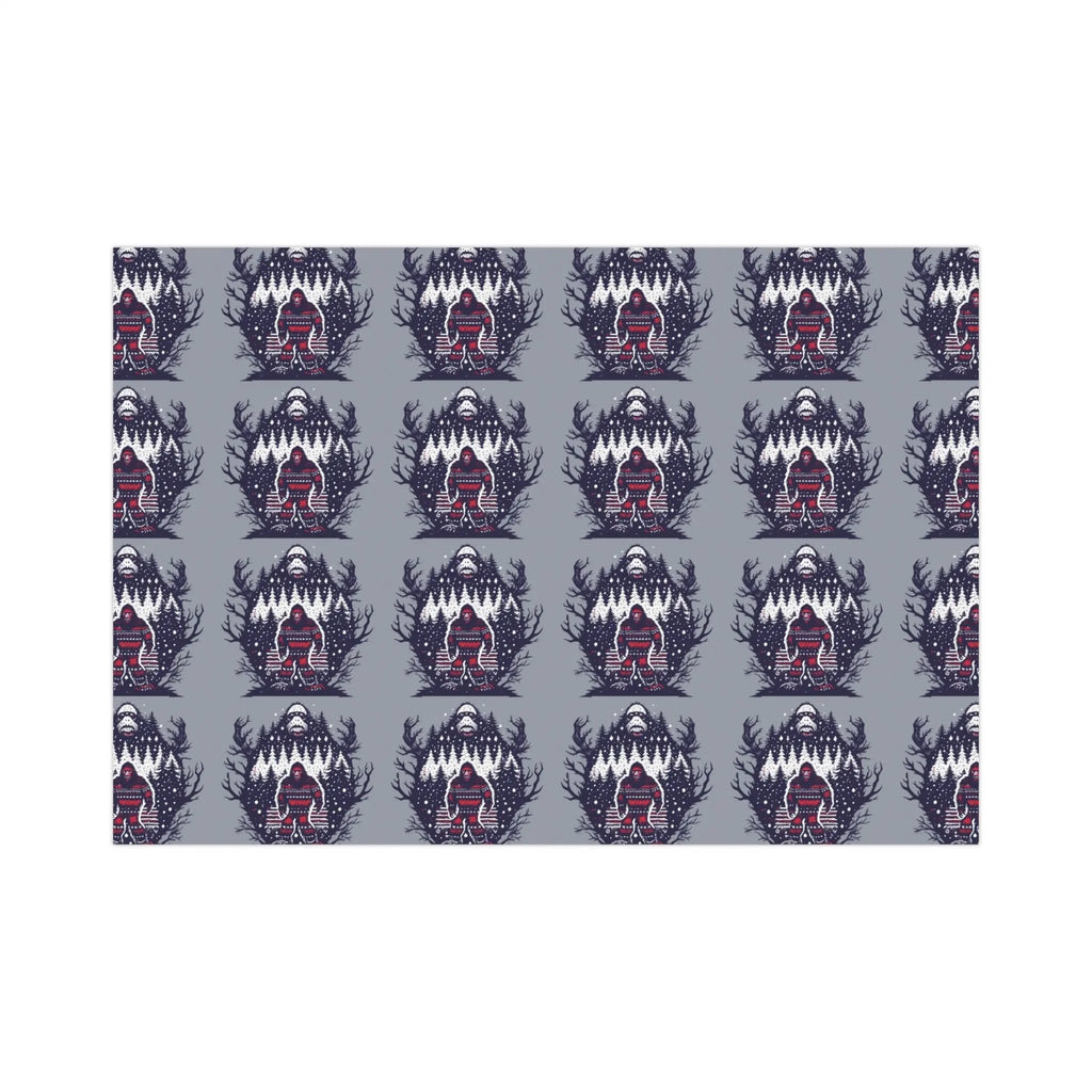 Cozy Bigfoot Gift Wrap Papers – Unique Eco-Friendly Wrapping for Nature Lovers, Holidays & Celebrations Printify