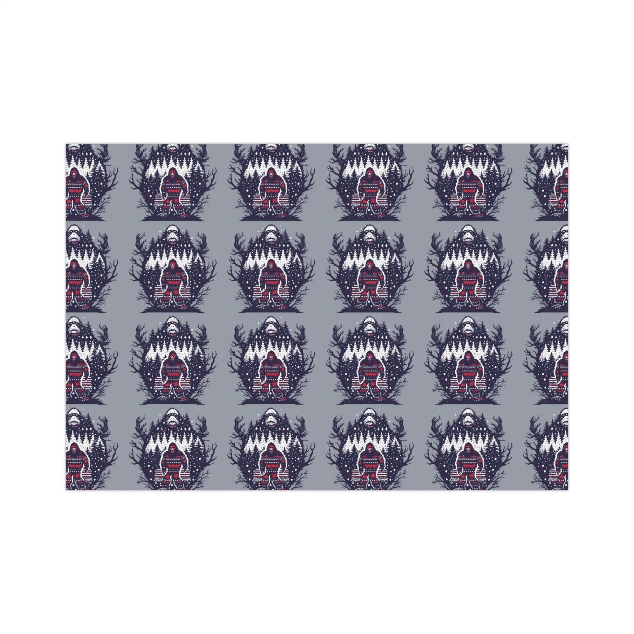 Cozy Bigfoot Gift Wrap Papers – Unique Eco-Friendly Wrapping for Nature Lovers, Holidays & Celebrations Printify