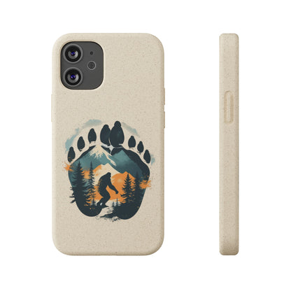 Bigfoot Print Phone Case – Compostable PLA & Bamboo Forest Design Printify