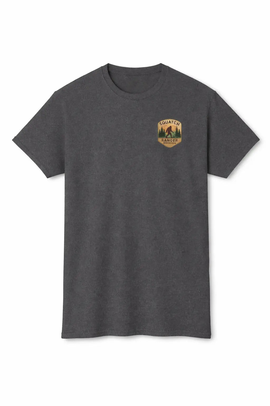 Adventure Patch T-Shirt — Vintage Mountain Forest Logo Tee | Outdoors Lifestyle Shirt